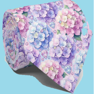 Hydrangeas & Diamonds Hochzeits- und Eventhalske Krawatte