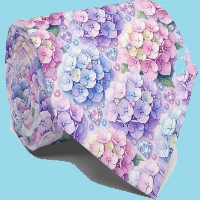 Hydrangeas & Diamonds | Hochzeits- und Eventhalske Krawatte (Von Creator hochgeladen)