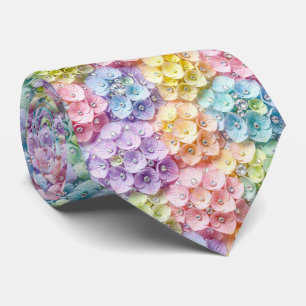 Hydrangeas & Diamonds   Pastel Regenbogen Krawatte