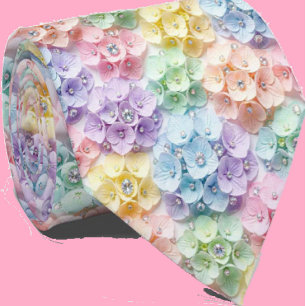 Hydrangeas & Diamonds Pastel Regenbogen Krawatte