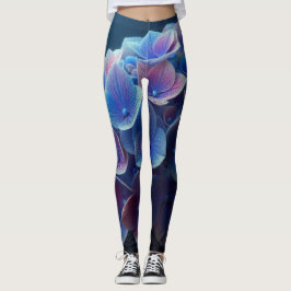 Hydrangeas Floral Lila und blau Leggings