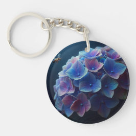 Hydrangeas Floral Lila und blau Schlüsselanhänger