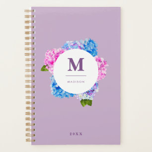 Hydrangeas Floral Wreath Monogramm Planer