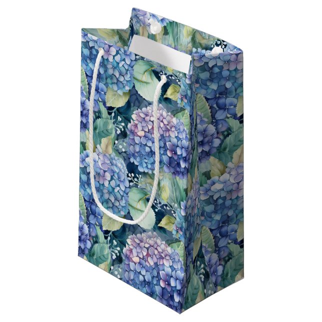 Hydrangeas-Gifttasche Kleine Geschenktüte (Vorderseite Schrägansicht)