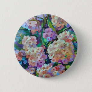 Hydrangeas Hortensia Abstrakte Kunst Button
