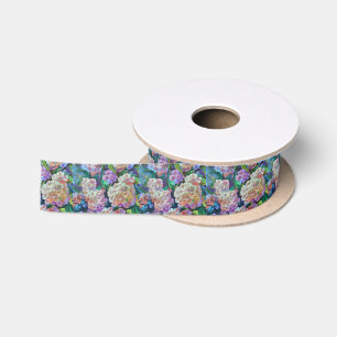 Hydrangeas Hortensia Abstrakte Kunst Satinband