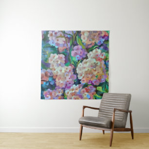 Hydrangeas Hortensia Abstrakte Kunst Wandteppich