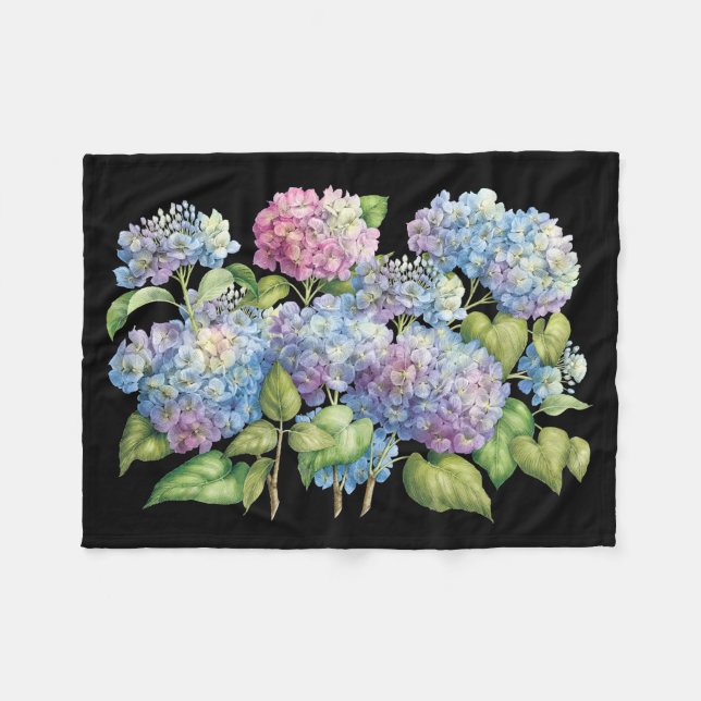 Hydrangeas in der Blüte Fleecedecke (Vorderseite (Horizontal))