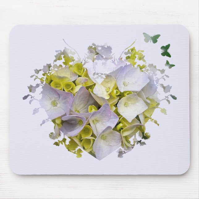 Hydrangeas in einer Herzerkrankung Mousepad (Vorne)