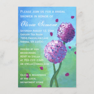 Hydrangeas Malerei Bridal Dusche Einladungen