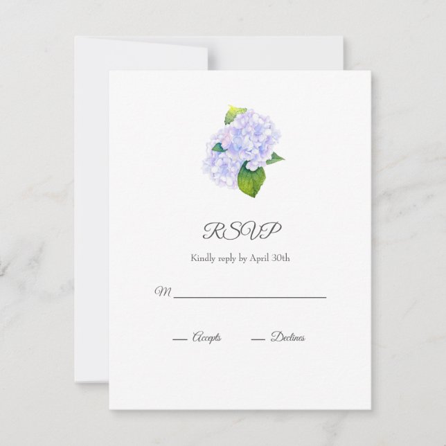 Hydrangeas RSVP Karte (Vorderseite)