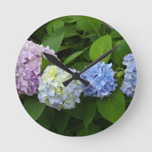 Hydrangeas Runde Wanduhr