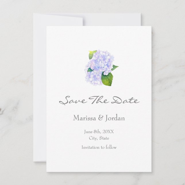 Hydrangeas Save The Date (Vorderseite)
