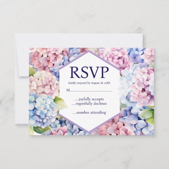 Hydrangeas Spring Flowers RSVP Cards Karte (Vorderseite)