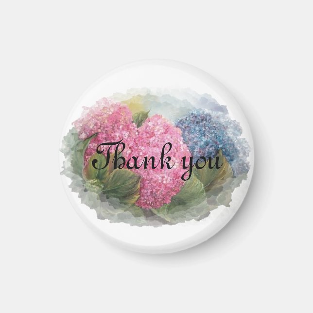 HYDRANGEAS  thank you wedding favor Magnet (Vorne)