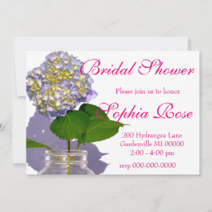 Hydrangeas und Mason-Glas Einladung