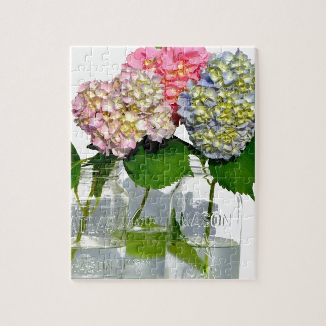 Hydrangeas und Mason jar (Vertikal)