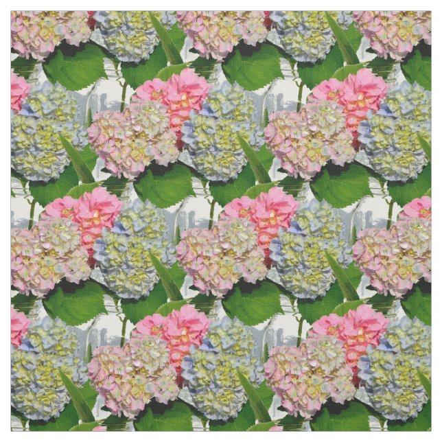 Hydrangeas und Mason jar Stoff (Muster)