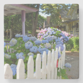 Hydrangeas und Picket Fence - Martha's Vineyard Steinuntersetzer