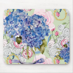 Hydrangeas und RosenMausunterlage Mousepad
