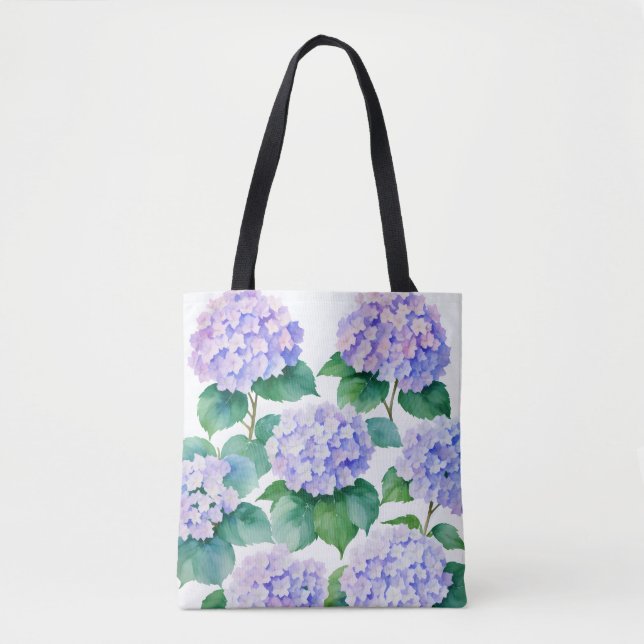 Hydrangeas Wasserfarbe Kunst Tasche (Vorderseite)