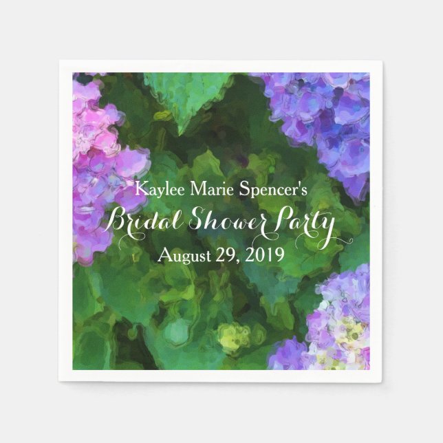 Hydrangeas Wedding Brautparty Napkins Serviette (Vorderseite)