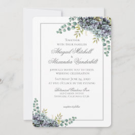 Hydrangée pourrie Eucalyptus Faire-part de mariage