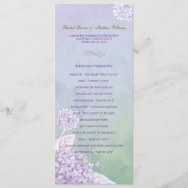 Hydrangée violette Programme de mariage vertical l