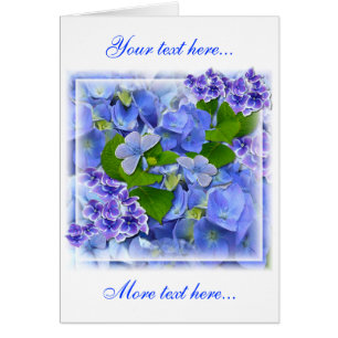 Hydrangées bleues et papillons