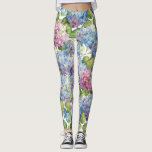 Hydrangen in Bloom Leggings<br><div class="desc">Mit diesen Leggings, die blühende Hydrangeas in zauberhaften Tönen von Rosa über Blau bis Lavendel bieten, machen Sie einen Blumenmodeausdruck.</div>