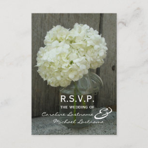 Hydranges u. Barnwood Hochzeit UAWG RSVP Karte