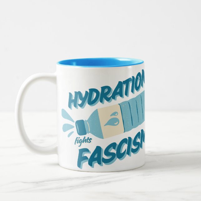 Hydratationskämpfe Faschismus-Tasse Zweifarbige Tasse (Links)