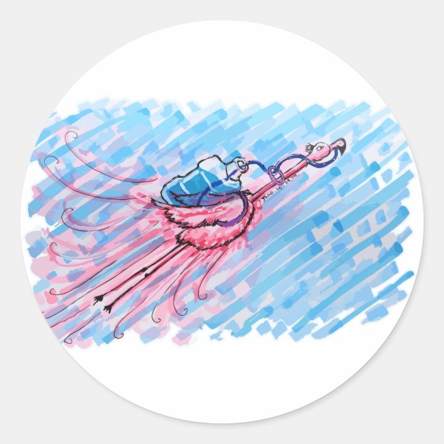 Hydrated Flamingo Runder Aufkleber (Vorderseite)