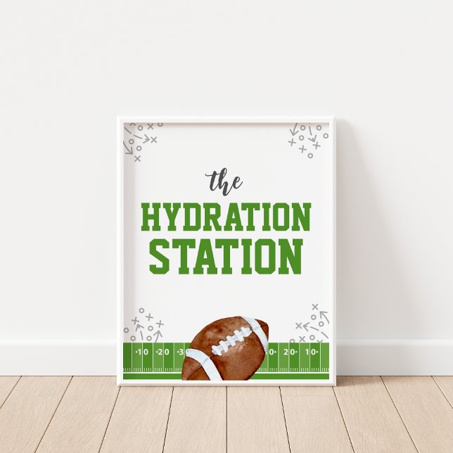 Hydration Station Football Birthday Drinks Zeichen Poster (Von Creator hochgeladen)