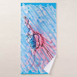 Hydratisierter Flamingo Badehandtuch