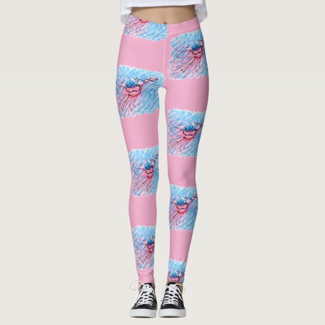 Hydratisierter Flamingo Leggings (Vorderseite)