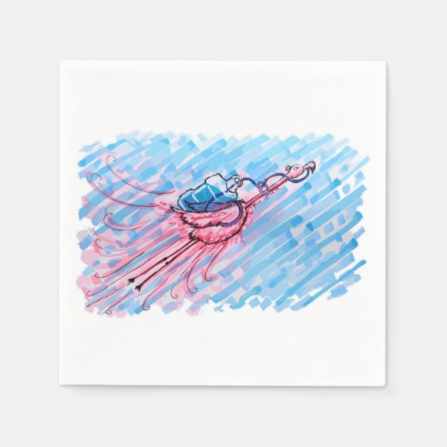 Hydratisierter Flamingo Serviette (Vorderseite)