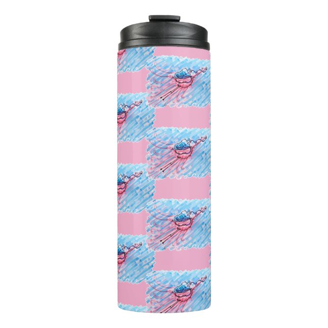 Hydratisierter Flamingo Thermosbecher (Vorderseite)