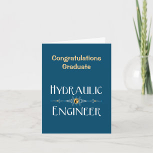 Hydraulic Engineer Dekorative Linie Dankeskarte