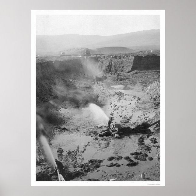 Hydraulischer Goldbergbau Alaska 1912 Poster (Vorne)