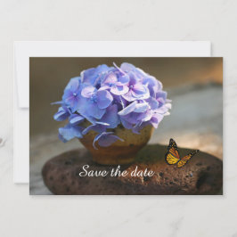 Hydrengea-Blume Save the Date flache Karte