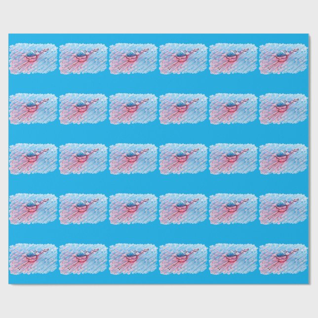 Hydrierter Flamingo Geschenkpapier (Flach)