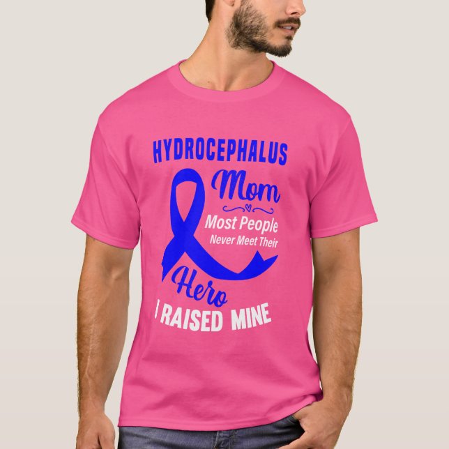 Hydrocephalus Awareness Mama Blue Ribbon Mother Su T-Shirt (Vorderseite)