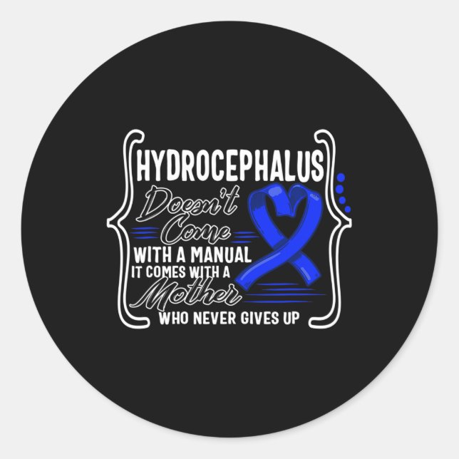 Hydrocephalus-Bewusstsein kommt nicht mit einem Ha Runder Aufkleber (Vorderseite)