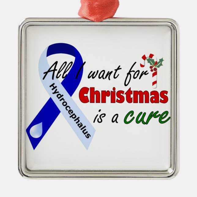 Hydrocephalus Cure Christmas Ornament Aus Metall (Vorne)
