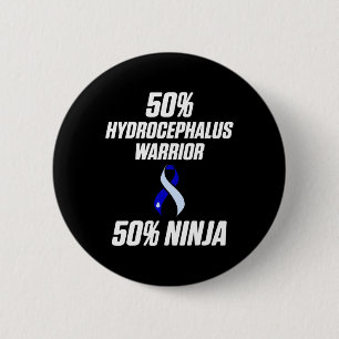 Hydrocephalus Survivor Ninja Awareness Warrior Button