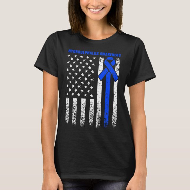 Hydrocephalus Survivor Therapie Sensibilisierungsd T-Shirt (Vorderseite)