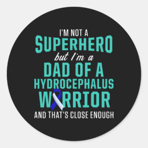 Hydrocephalus Survivor Vater Hero Awareness Warrie Runder Aufkleber