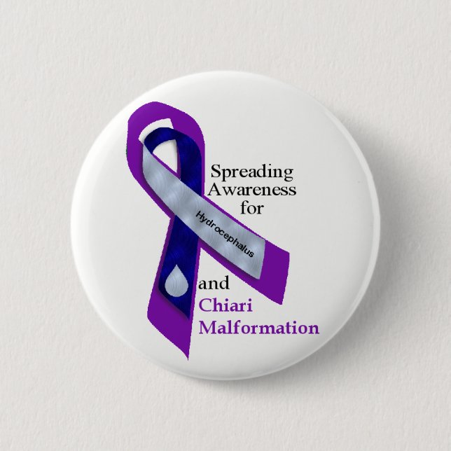 Hydrocephalus und Chiari Knopf Button (Vorderseite)