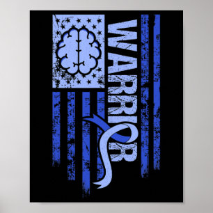 Hydrocephalus Warrior Flag Blaue Flecke Poster